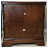 Wood Side Table and Contents