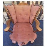 Wooden wide back rocking chair