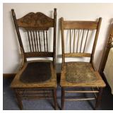 2 wooden chairs