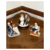 3 Norman Rockwell Holiday Figurines