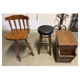 Chair, stool, and side table