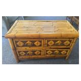 Vintage bamboo chest of drawers