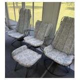 3 Homecrest metal patio chairs & footstool