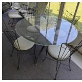 Metal patio table and 4 chairs