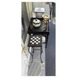 3 plant stands , side table & decor