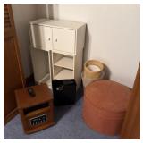 Heater, paper shredder, footstool and misc