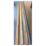 3 Wooden Yard Sticks