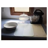 2 glass cutting boards, Magic Chef Mixer