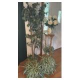 Plant stand and faux plants