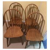 Set of 4 matching wooden chairs
