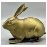 Vintage Brass Rabbit Bank