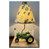 Custom Made John Deere Lamp w/Model "A" Diecast
