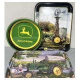 (3) John Deere Collectible Metal Trays