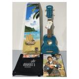 Blue Aloha Soprano Ukuelele & VTG Fall Guy Puzzle