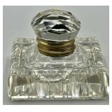 Antique Cut Glass Square Inkwell