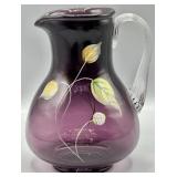 Fenton Vision On Leaves Aubergine Pitcher
