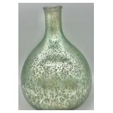 Seafoam Speckled Bulbous Glass Vase