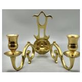 House of Burgesses Dbl Arm Brass Wall Sconce