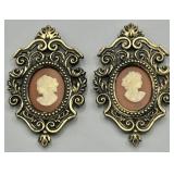 (2) Vintage Cameo Pictures by Burwood Products