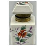 Antique Old Paris Style Porcelain Square Inkwell