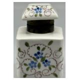 Antique Old Paris Style Porcelain Square Inkwell