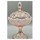 Fenton Iridescent  Lily of the Valley Candy Dish