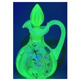 Fenton Lily Trail Topaz Opalescent Cruet