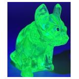 Westmoreland Uranium Glass French Bulldog