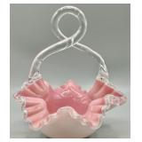Antique Victorian Blown Glass Basket