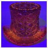 Fenton Amberina  Daisy and Button Top Hat