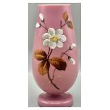 Victorian Bristol Glass Handpainted Vase