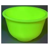 Vintage Custard Glass Mixing Bowl UV Reactive