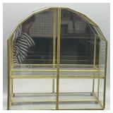 Arched Brass and Glass Display Case - SEE DESC