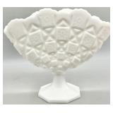 Westmoreland Old Quilt Milk Glass Fan Vase