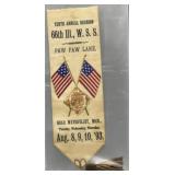 1893 Civil War 66th Illinois W.S.S. Ribbon (GAR)