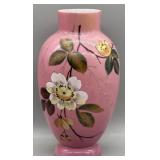 Victorian Bristol Glass Pink Opaline Vase