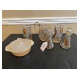 Glassware (gold pattern frosted)