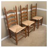3 Matching Cane Bottom Chairs
