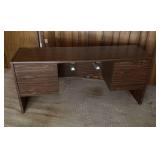 Office desk, rolling chair & chair pad