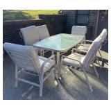 Outdoor Table & 6 Chairs - New Cushions!