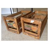 (2) Vintage Wooden Cantaloupe Crates