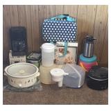 Crock pots, pitchers, coffee pot, cooler and more