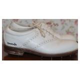 Reebok White Saddle Leather Spiked Golf Shoes