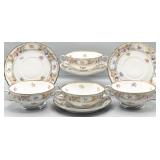 (4) Schumann Empress Dresden Flowers Soup Bowls