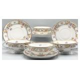 (4) Schumann Empress Dresden Flowers Soup Bowls