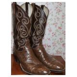 VTG Dan Post Ostrich Menï¿½s Boot  - Size 9.5D
