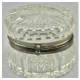 Antique Brilliant Cut Crystal Clamshell Vanity Jar
