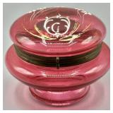 c.1880-1900 Cranberry Hp Mary Gregory Dresser Box