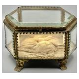 19th Century French Ormolu Beveled Jewelry Casket