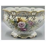 Antique Porcelain Reticulated Rim Centerpiece Bowl